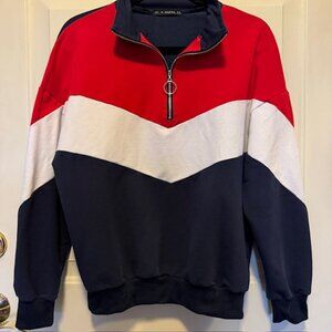 Zaful Red, White & Blue Pullover size M